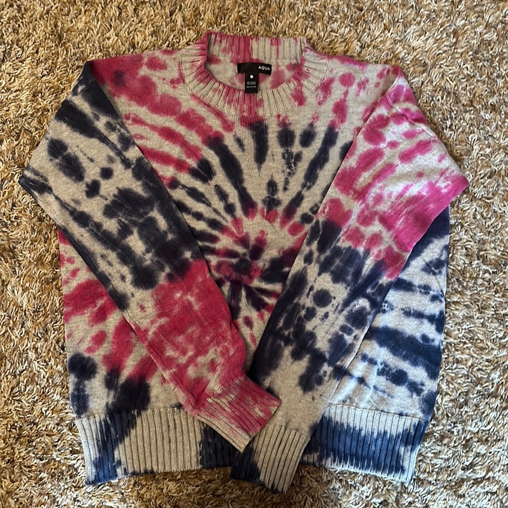 Aqua tie dye sweater